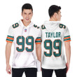 Miami Dolphins Jason Taylor #99 Great Player White 2019 Alternate Game 3D Designed Allover Gift For Dolphins Fans