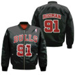 Chicago Bulls Dennis Rodman #91 NBA Great Player Throwback Black Jersey Style Gift For Bulls Fans 2