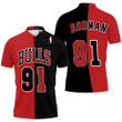 Chicago Bulls Dennis Rodman #91 NBA Great Player Throwback Red Black Jersey Style Gift For Bulls Fans