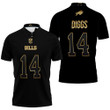 Buffalo Bills Stefon Diggs #14 Great Player NFL Black Golden Edition Vapor Limited Jersey Style Gift For Bills Fans