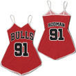 Chicago Bulls Dennis Rodman #91 NBA Great Player Throwback Red Jersey Style Gift For Bulls Fans