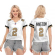 New Orleans Saints Jameis Winston #2 NFL American Football Team Logo Color Rush Custom 3D Designed Allover Gift For Saints Fans