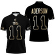 Carolina Panthers Robby Anderson #11 NFL Great Player Black Golden Edition Vapor Limited Jersey Style Gift For Panthers Fans