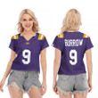 Lsu Tigers And Lady Tigers Lsu Tigers Joe Burrow #9 College University Football Purple 3D Designed Allover Gift For Lsu Fans