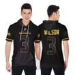 Seattle Seahawks Russell Wilson #3 NFL American Football Team Black Golden Edition 3D Designed Allover Gift For Seattle Fans