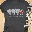 Autism prevention it's ok to be a little different elephant t shirt