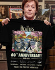 The beatles 60th anniversary abbey road signatures for fan t-shirt