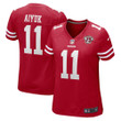 Womens San Francisco 49ers Brandon Aiyuk Scarlet 75th Anniversary Player Game Jersey Gift for San Francisco 49Ers fans