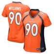 Womens Denver Broncos DeShawn Williams Orange Game Jersey Gift for Denver Broncos fans