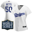 Los Angeles Dodgers Mookie Betts #50 2020 MLB White Womens Jersey