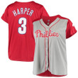 Womens Philadelphia Phillies Bryce Harper Gray Red Plus Size Jersey Gift For Philadelphia Phillies Fans