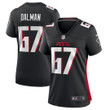Womens Atlanta Falcons Drew Dalman Black Game Jersey Gift for Atlanta Falcons fans