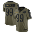 Los Angeles Rams Aaron Donald 99 NFL Olive 2021 Salute To Service Player Men Jersey For Rams Fans