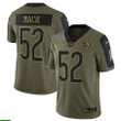 Chicago Bears Khalil Mack 52 NFL Olive 2021 Salute To Service Retired Player Men Jersey For Bears Fans