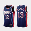 Brooklyn Nets James Harden 13 Nba 2021-22 City Edition Blue Jersey Gift For Nets Fans