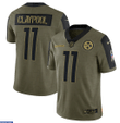 Pittsburgh Steelers Chase Claypool 11 NFL Olive 2021 Salute To Service Player Men Jersey For Steelers Fans