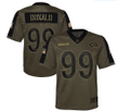 Los Angeles Rams Aaron Donald 99 NFL Olive 2021 Salute To Service Game Men Jersey For Rams Fans
