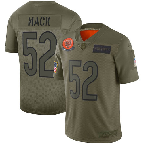 Chicago Bears Khalil Mack Olive 2019 Salute to Service Game Jersey