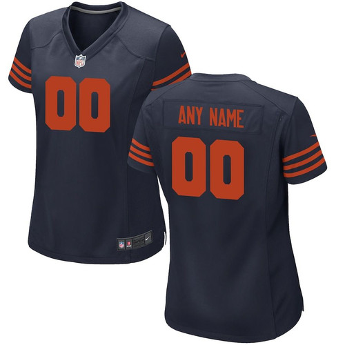 Woman Chicago Bears Navy Custom Throwback Game Jersey