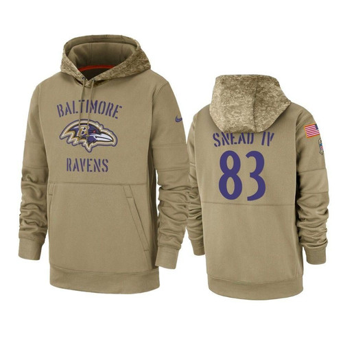 Baltimore Ravens Willie Snead IV 2019 Salute to Service Tan Sideline Therma Hoodie