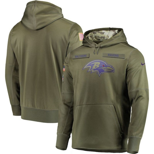 Baltimore Ravens Olive Salute To Service Personalized Hoodie Jersey