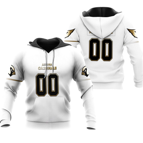 Arizona Cardinals NFL American Football Team Logo White 100th Season Golden Edition 3D Desiged Allover Custom Gift For Arizona Fans Hoodie