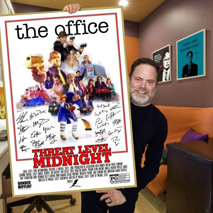 The office threat level midnight show signatures for fan poster