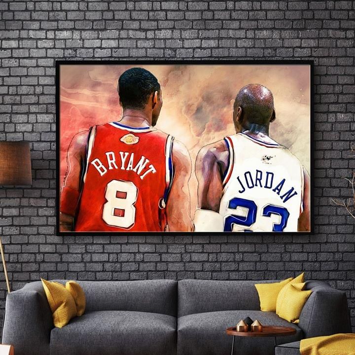 Kobe bryant and michael jordan legend together poster poster canvas