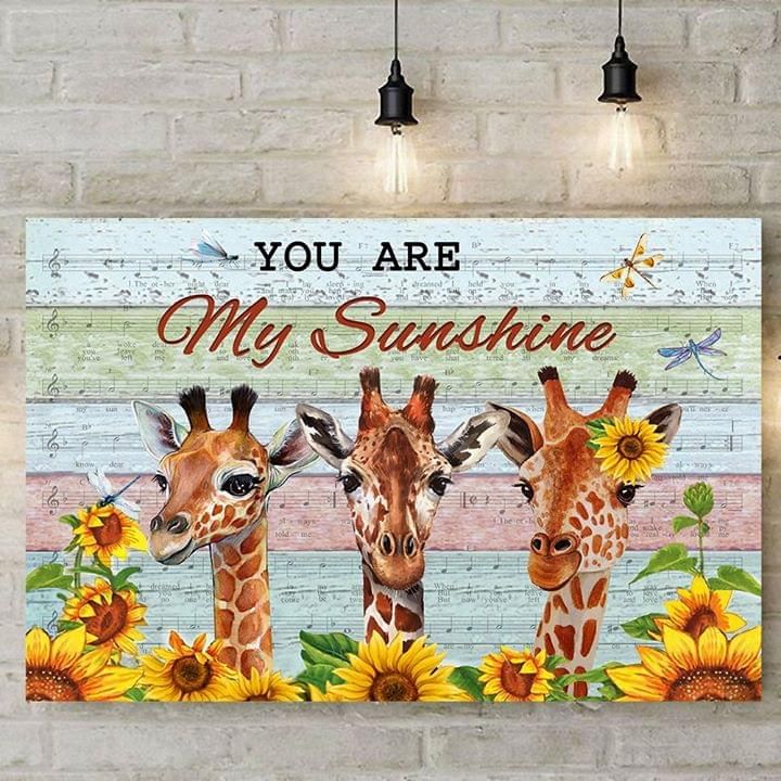You are my sunshine adorable giraffe sunflower motivational poster