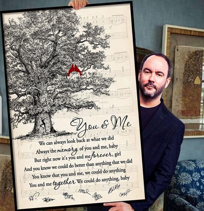 Dave matthews band members signature you and me song lyrics for fan poster