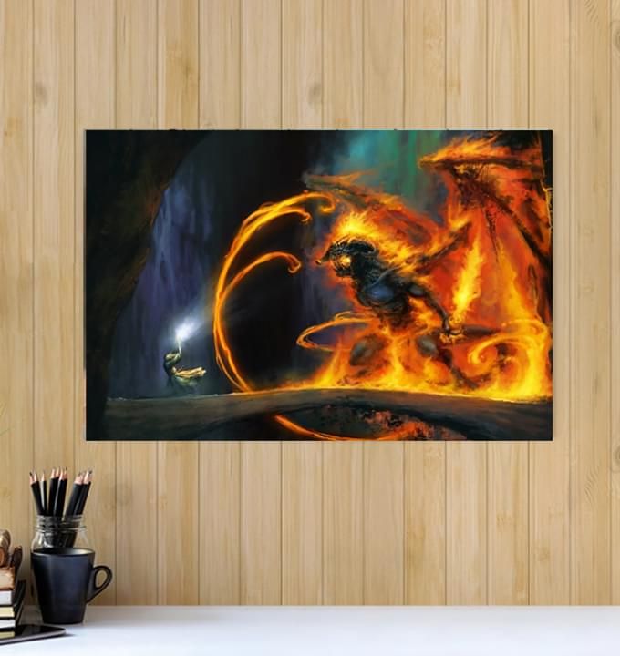 Balrog of morgoth lord of the rings fighting for fan poster