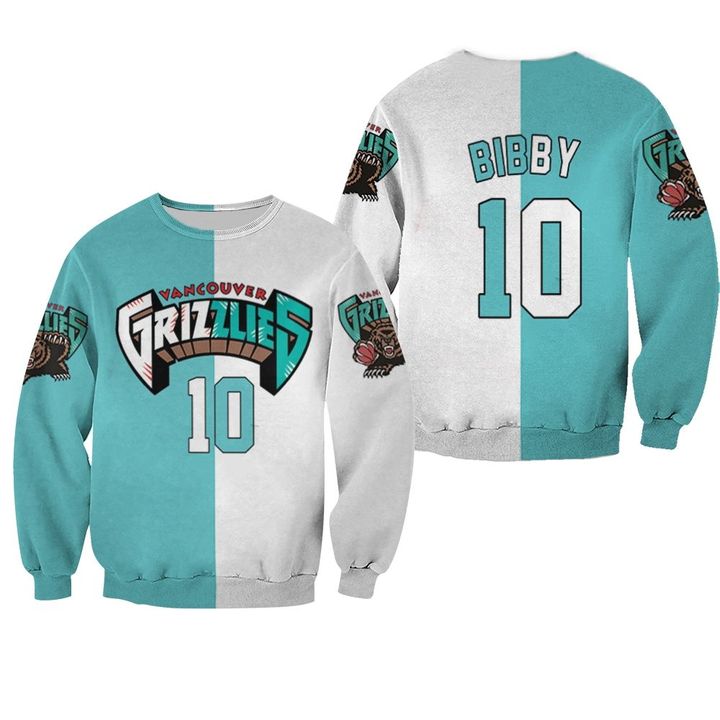 Memphis Grizzlies Mike Bibby #10 NBA Great Player 2020 White Teal 3D Designed Allover Gift For Grizzlies Fans