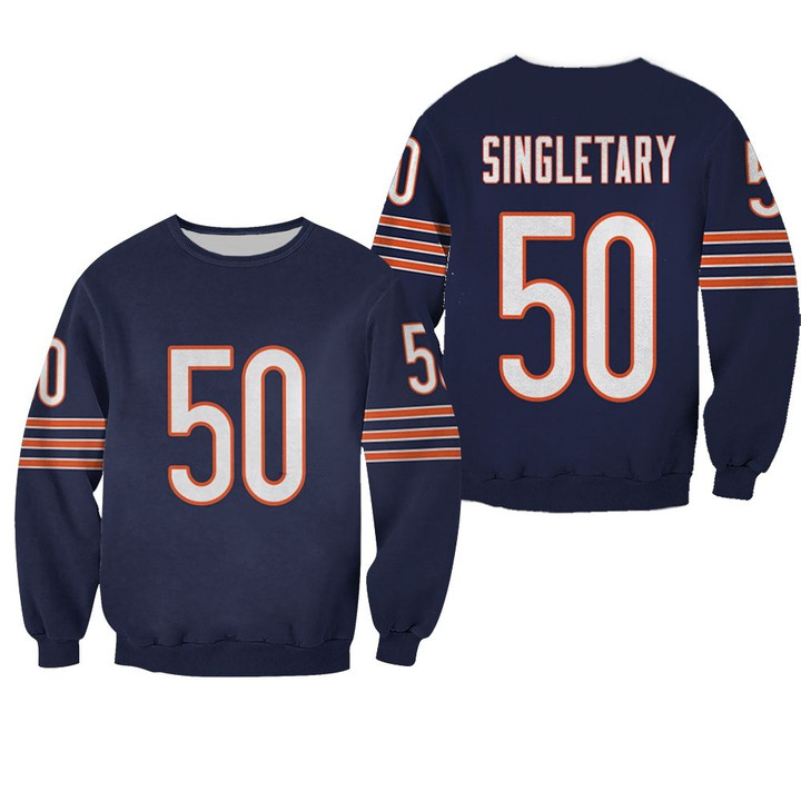Chicago Bears Mike Singletary #50 Great Player NFL American Football Team Legacy Vintage Navy 3D Designed Allover Gift For Bears Fans