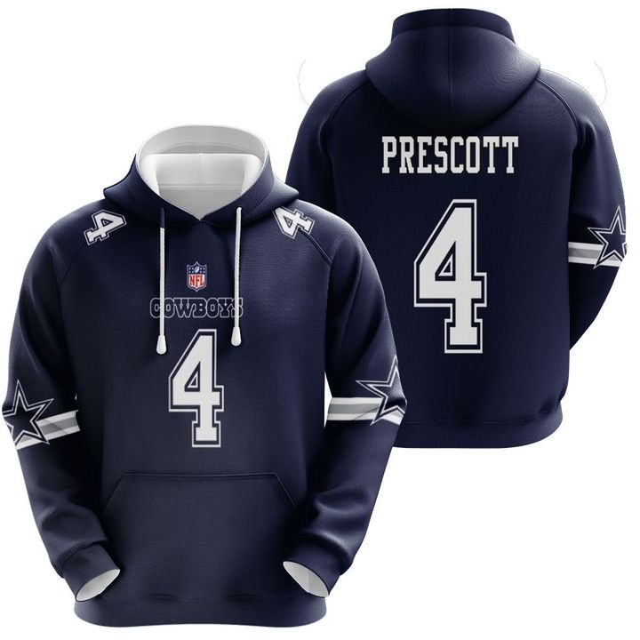 Dallas Cowboys Dak Prescott #4 Great Player NFL American Football Game Navy 2019 Jersey Style Gift For Cowboys Fans