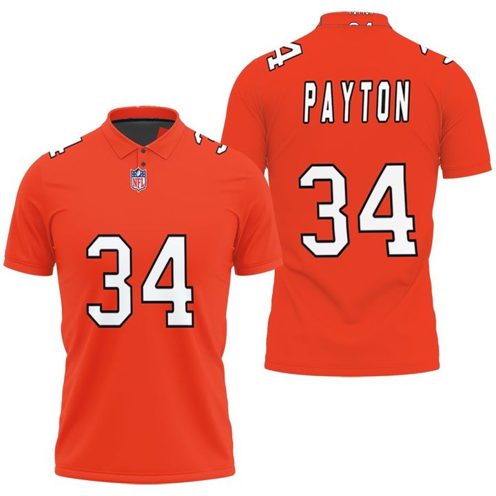 Chicago Bears Walter Payton #34 NFL Great Player American Football Team Custom Game Orange 3D Designed Allover Gift For Bears Fans