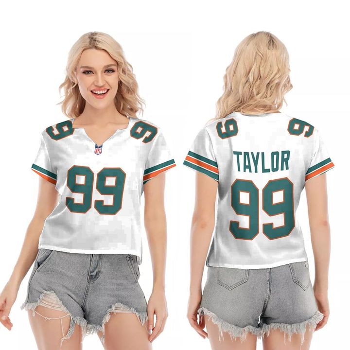 Miami Dolphins Jason Taylor #99 Great Player White 2019 Alternate Game 3D Designed Allover Gift For Dolphins Fans