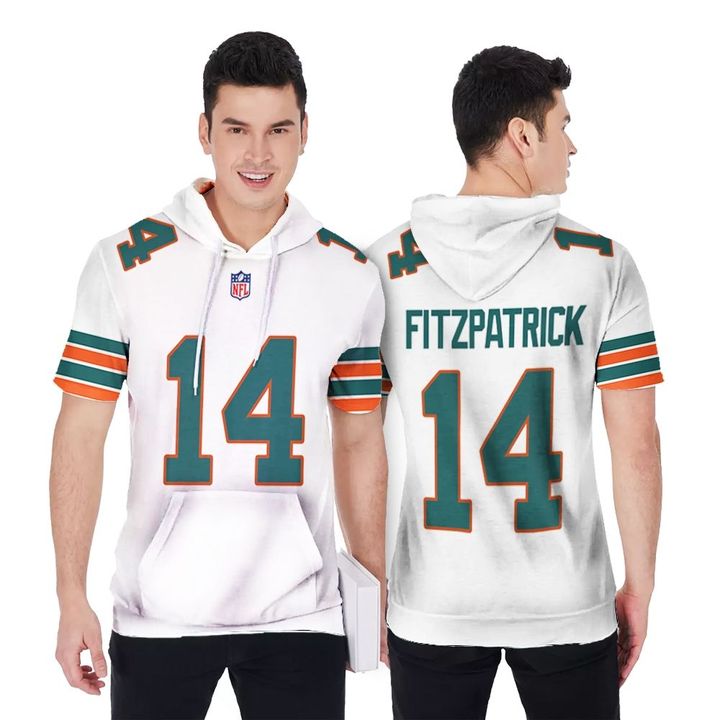 Miami Dolphins Ryan Fitzpatrick #14 NFL American Football White 2019 Alternate Game 3D Designed Allover Custom Gift For Dolphins Fans