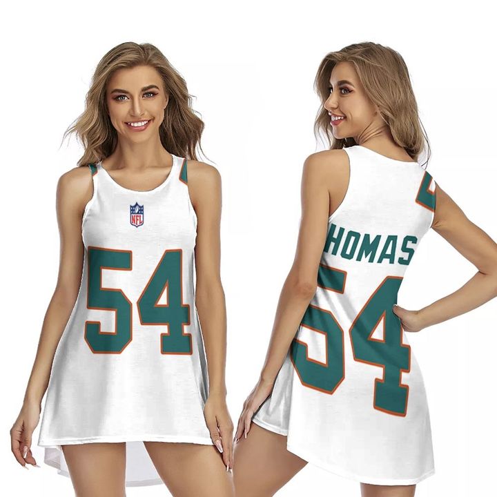 Miami Dolphins Zach Thomas #54 NFL American Football White 2019 Alternate Game 3D Designed Allover Custom Gift For Dolphins Fans