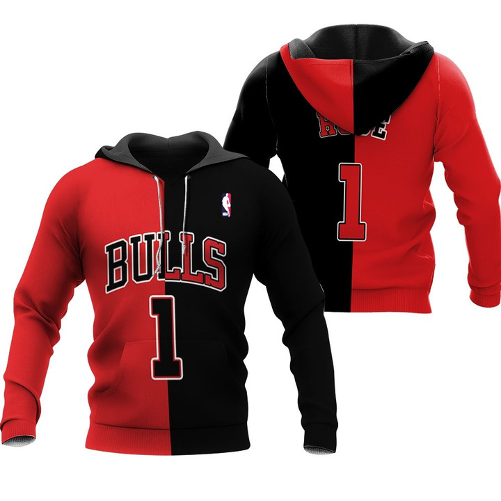 Chicago Bulls Derrick Rose #1 NBA Great Player Throwback Red Black Jersey Style Gift For Bulls Fans
