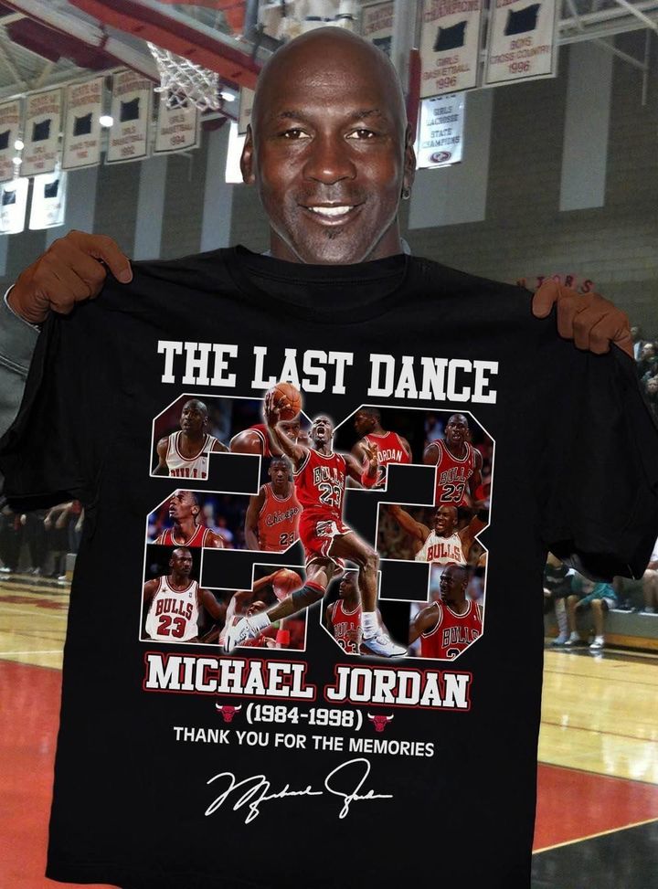 Michael jordan the last dance 23 thank for memories signed for fan t-shirt