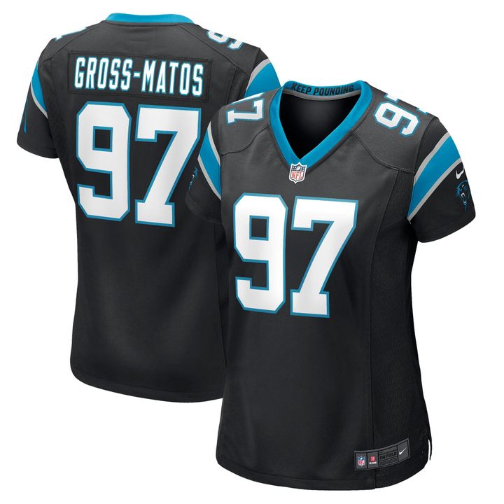 Womens Carolina Panthers Yetur Gross-Matos Black Game Jersey Gift for Carolina Panthers fans