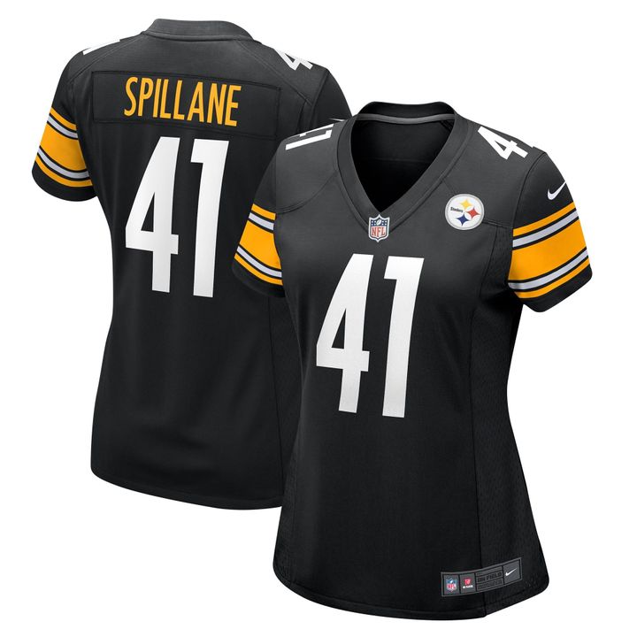 Womens Pittsburgh Steelers Robert Spillane Black Game Jersey Gift for Pittsburgh Steelers fans