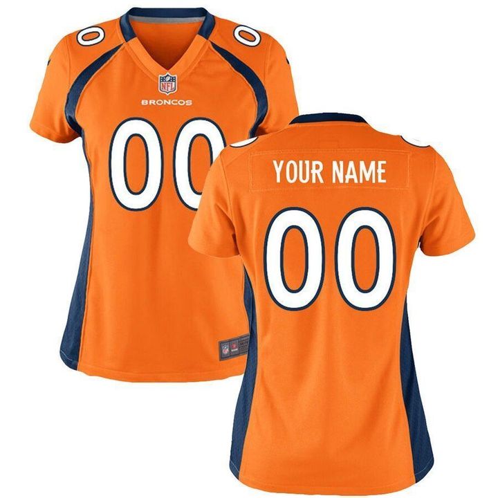 Denver Broncos Womens Custom Game Jersey Orange 2019