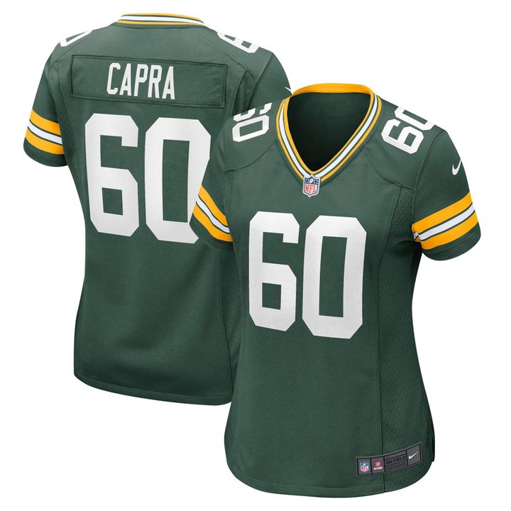 Womens Green Bay Packers Jacob Capra Green Game Jersey Gift for Green Bay Packers fans