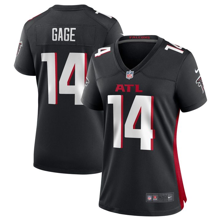Womens Atlanta Falcons Russell Gage Black Game Player Jersey Gift for Atlanta Falcons fans