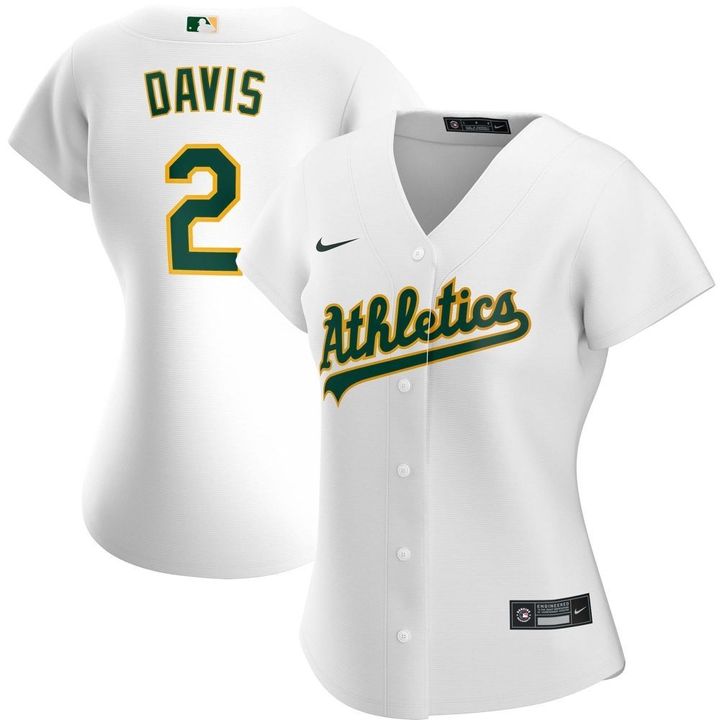 Womens Oakland Athletics Khris Davis White Home Player Jersey Gift For Oakland Athletics Fans