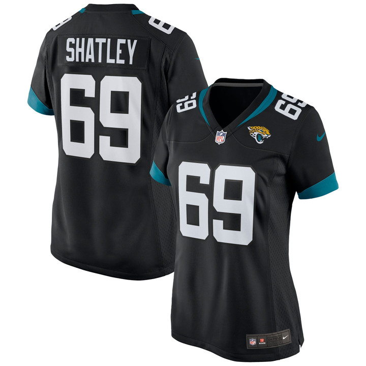 Womens Jacksonville Jaguars Tyler Shatley Black Game Jersey Gift for Jacksonville Jaguars fans