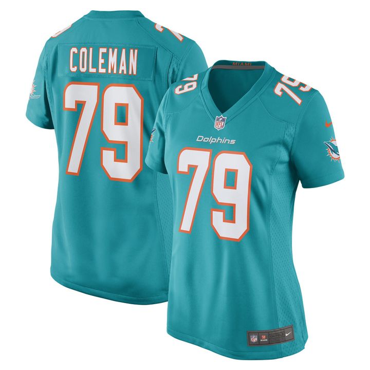 Womens Miami Dolphins Larnel Coleman Aqua Game Jersey Gift for Miami Dolphins fans