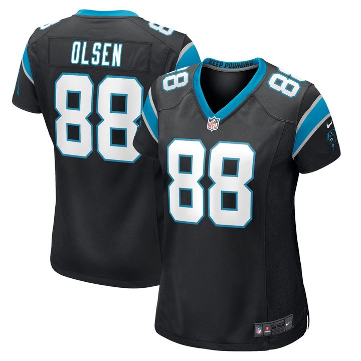 Womens Carolina Panthers Greg Olsen Black Player Jersey Gift for Carolina Panthers fans