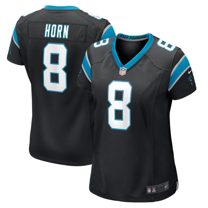 Womens Carolina Panthers Jaycee Horn Black Game Player Alternate Jersey Gift for Carolina Panthers fans